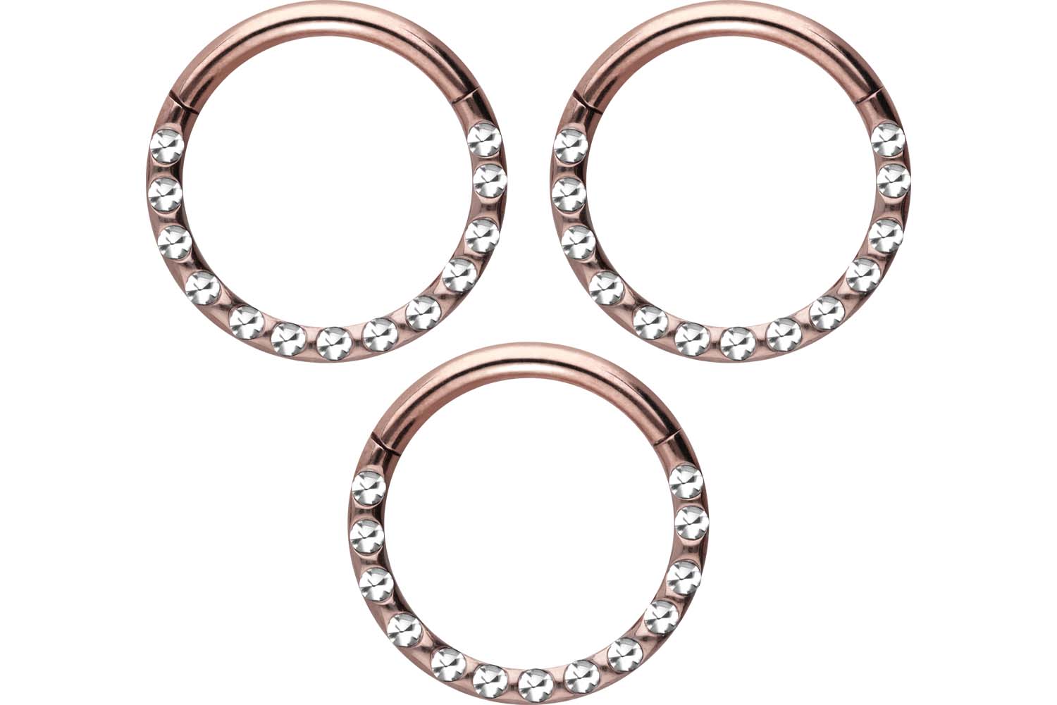 SET Chirurgenstahl Segmentring Clicker Piercing KRISTALLE + EPOXY